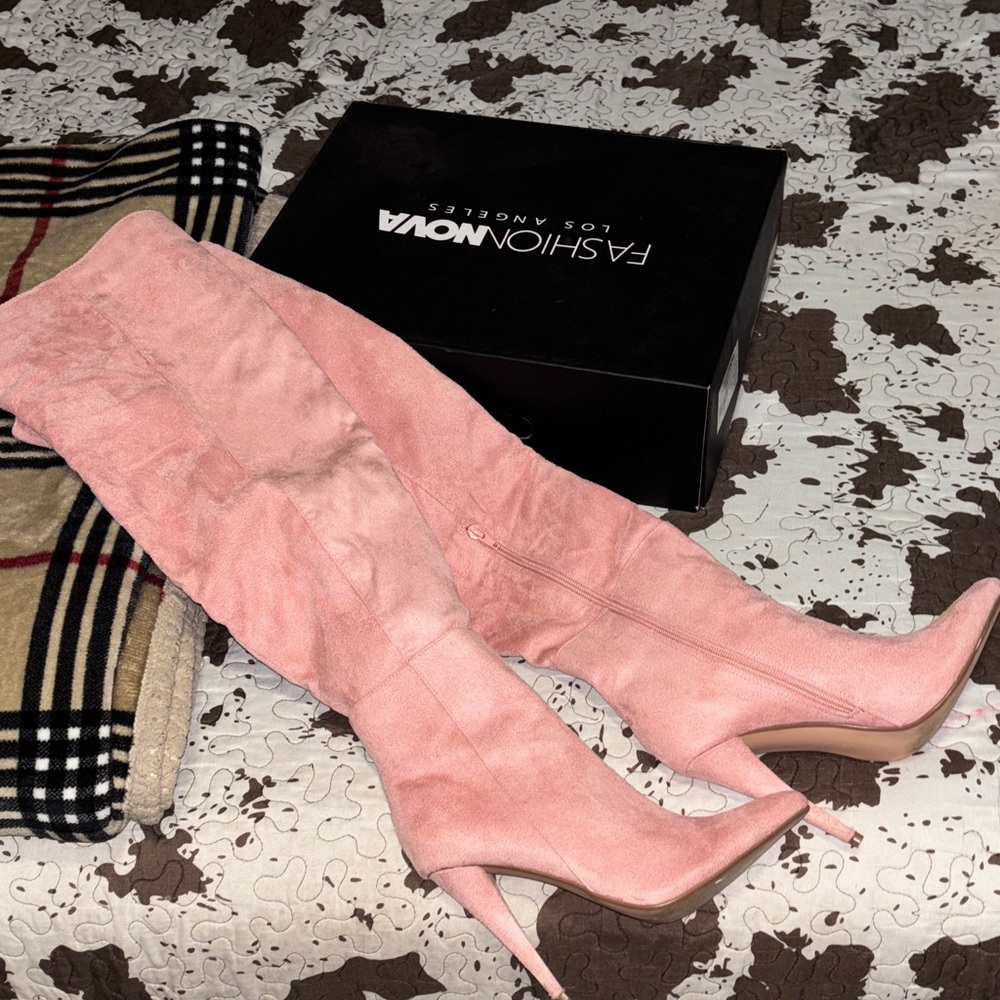 Fashion Nova Blush Over-the-Knee Boots